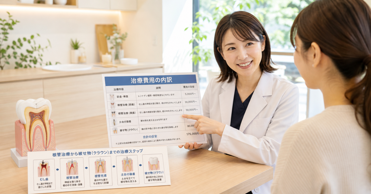 根管治療から被せ物装着まで──治療ステップ別の費用内訳
