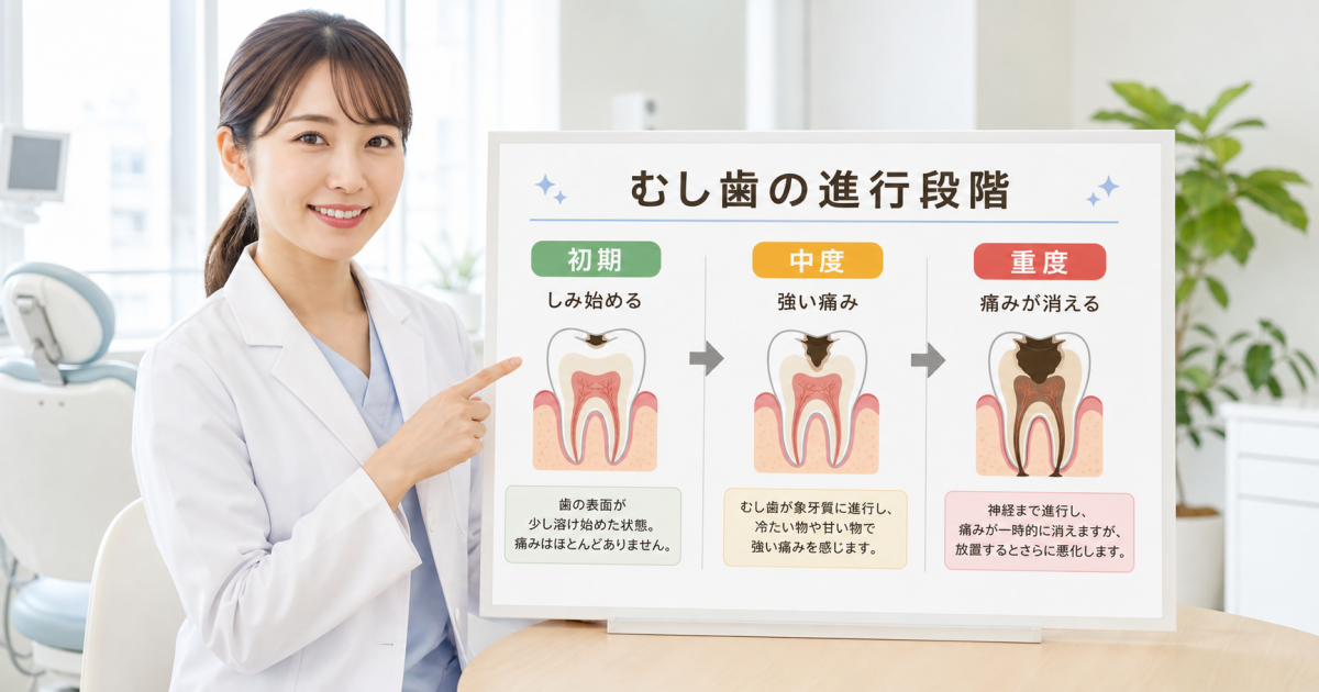 むし歯を放置すると症状はどう変わる？軽度・中度・重度の見分け方